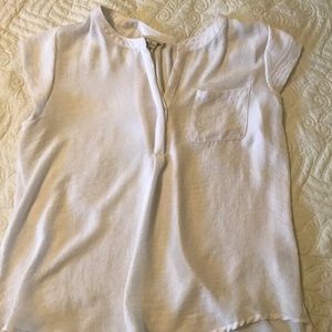 Liz Claiborne White Sleeveless Blouse Button Front PL